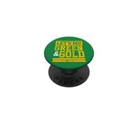 Let's Go Green & Gold Couleurs préférées de l'équipe Vintage Game Day PopSockets PopGrip Adhésif