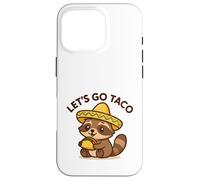 Let's Go Taco Cute Kawaii Raton laveur tenant un taco graphique Coque pour iPhone 16 Pro