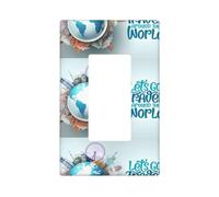 Let's go Travel Around the World Plaques murales 1 gang de taille moyenne 12,7 x 7,6 cm, couvercle décoratif pour interrupteur d'éclairage, couvercle de prise de courant en polycarbonate