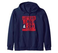 Let's Go Vintage Game Day Couleurs préférées Bleu et Rouge Sweat à Capuche