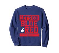 Let's Go Vintage Game Day Couleurs préférées Bleu et Rouge Sweatshirt