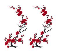 Let'S In Style Écussons Brodés Surdimensionnés en Fleurs de Prunier 2 pièce 14.2" x 5.5" patch Brodé en Forme de Fleur de Prunier Applique Florale Thermocollante pour Denim Chapeaux Réparation