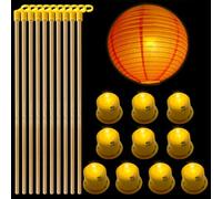 Lets Joy 10 Pièces Bâtons de Lanterne, 10 Pièces Lampe Décorative LED, Halloween Lanternes électroniques Accessoires, Lanternes en Bois, Halloween St Martin Décoration de Fête pour Enfants (A)