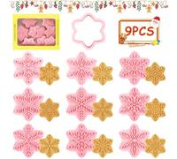 Lets Joy Emporte Pièces Noël, 9 Pièces Emporte Pièces 3D, Biscuit Moule Noël，Cookie Cutters, Cookie Cutter Plastique Enfant, DIY Décoration Gâteau Fondant Cookie, Shapes pour Gâteaux, Biscuits