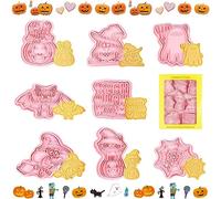 Lets Joy Halloween Cookie Cutters, 8 Pièces Emporte Pièces 3D, Cookie Cutter Plastique Enfant, DIY Décoration Gâteau Fondant Cookie, Halloween Cookie Cutters Shapes pour Gâteaux, Biscuits