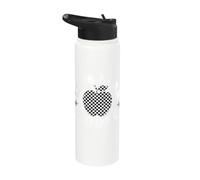 Let's Learn Today Checkered Apple Back to School Teacher Stainless Steel Insulated Water Bottle