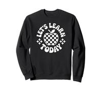 Let's Learn Today Teacher à Carreaux Apple Back to School Teacher Sweatshirt