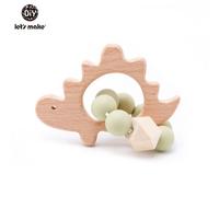Let's Make Bébé Hochet Bracelet Jouets En Bois Crochet Perles Bébé Anneau De Dentition Cadeau De Noël Hérisson Elk Artisanat Anneau Gravé #S