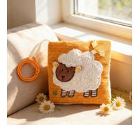 let's make Livre sensoriel en tissu pour bébé à partir de 0, 3, 6, 12 mois - Livre d'or interactif avec hochet miroir - Jouet pour poussette - Cadeau pour garçon et fille (Livre en tissu mouton)