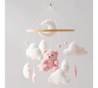 Let's Make Mobile pour lit de bébé Ours en velours Mobile de décoration pour chambre d'enfant pour tout-petit Chambre à coucher pour bébé Mobile suspendu Cadeau de naissance