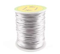 let's make Satin Rattail Silk Nylon Cord Gris Outils Cordon de Dentition en Silicone Jouets de Dentition pour Bébé 75m