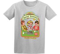 Let's Make Special Brownies Men T Shirt Graphic Short Sleeve Top Tees Grey XL
