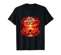 Let's Maple It Up Cottagecore Feuille d'érable Sunset Graphic T-Shirt