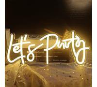 Let's Party Néon Lumières Décoratives Enseigne lumineuse Néon Signe, Enseigne lumineuse LED Décoration murale pour salle de jeux Chambre Mur Bar Mariage Cadeaux Décoration