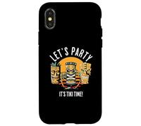 Let's Party Tiki Statue de Dessin animé pour Ceux Qui Aiment Tikis Coque pour iPhone X/XS