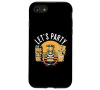 Let's Party Tiki Statue Dessins animés pour Ceux Qui Aiment Les Tikis Coque pour iPhone SE (2020) / 7/8