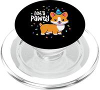 Lets Pawty Birthday Corgi Shirt Outfit Kid Dog Themed Party PopSockets PopGrip pour MagSafe