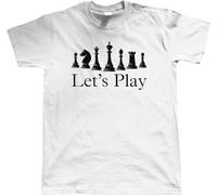 Let's Play Chess, Mens Mens Women T Shirt 100% Cotton - TV Chess Piece Boardgame Gift Him Dad Manches Courtes(Large)