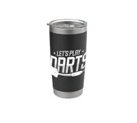 Let's Play Darts Loves Playing Darts Darter Bullseye Fléchettes Gobelet isotherme en acier inoxydable double paroi