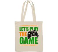Let's Play The Game Controller Sac fourre-tout en coton naturel Blanc