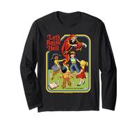 Lets Raise Hell Demon Retro Vintage Funny Adult Humor Manche Longue