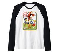 Lets Raise Hell Demon Retro Vintage Funny Adult Humor Manche Raglan