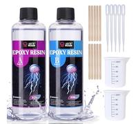 LET'S RESIN 500ml Resine Epoxy Transparente, 1:1 en volume, colle epoxy Pour la création de bijoux, River Table, créations artistiques, modélisme