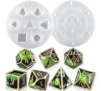 LET'S RESIN Grands moules DND en silicone pour résine avec 7 cavités, moules en résine époxy polyédrique stéréoscopique pour la fabrication de dés à faire soi-même, jeux de table