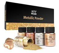 LET'S RESIN - Lot de 5 couleurs de pigments métalliques en poudre 20 ml par pot de pigment, pour résine époxy, argile polymère et autres travaux manuels