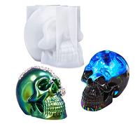LET'S RESIN Moule en silicone pour loisirs créatifs de résine époxy, forme de tête de mort 3D, pour loisirs créatifs, confection de bougies, décoration d'intérieur et extérieur, grande taille