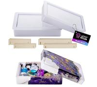 LET'S RESIN Moules de boîte de rangement, moules en résine de silicone, récipient de rangement avec couvercle coulissant, moules époxy en silicone pour moulage de résine, bijoux, cartes de tarot