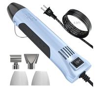 LET'S RESIN Pistolet thermique pour résine, 350 W à chauffage rapide à double température (250 °C ~ 400 °C) avec 3 buses et 2 couvercles en silicone, pistolet à air chaud de 1,5 m de long pour travaux