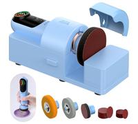 LET'S RESIN Ponceuses et polisseuses électriques 4 en 1, 2 000 mAh x 2, grande capacité de batterie, 3 vitesses, écran LCD, compact et léger pour meulage de résine, verre, métal, jade, etc