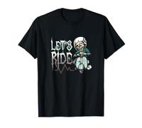 Let's Ride Trottinette Halloween Squelette Rétro Vibes Art T-Shirt