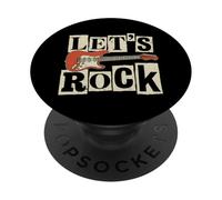 Let's Rock Guitare Player Rock Music Retro Rock N Roll Punk PopSockets PopGrip Adhésif