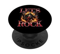 Let's Rock Skeleton Guitare électrique Heavy Music Fan PopSockets PopGrip Adhésif