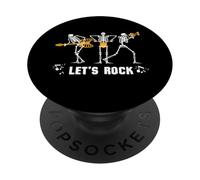 Let's Rock Squelette Band Music Lover Halloween Guitar Roker PopSockets PopGrip Adhésif