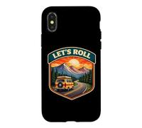 Let's Roll Camping Van Montagnes Camper Caravane Propriétaire Nature Coque pour iPhone X/XS