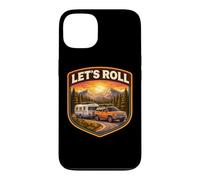 Let's Roll Caravane Camping Remorque Montagne Camper Nature Coque pour iPhone 13