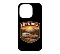 Let's Roll Caravane Camping Remorque Montagne Camper Nature Coque pour iPhone 14 Pro