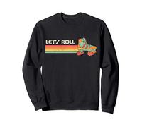 Let's Roll Roller Skating Skater Skate Retro Vintage 70s 80s Sweatshirt