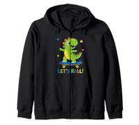 Let's Roll Skateboard Dinosaure Mignon pour Enfants Sweat à Capuche