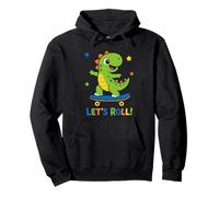 Let's Roll Skateboard Dinosaure Mignon pour Enfants Sweat à Capuche