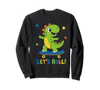 Let's Roll Skateboard Dinosaure Mignon pour Enfants Sweatshirt