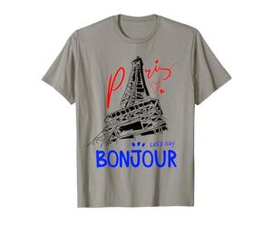Let's Say Bonjour with Wow Paris Eiffel tower Graphic Outfit T-Shirt