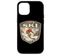 Lets Ski Vintage Skieur Rétro Amateur de Ski Amateur Hiver Coque pour iPhone 12/12 Pro