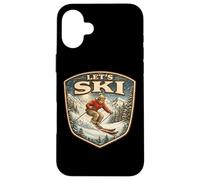 Lets Ski Vintage Skieur Rétro Amateur de Ski Amateur Hiver Coque pour iPhone 16 Plus