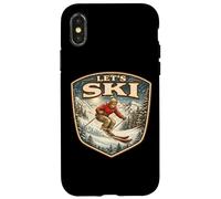 Lets Ski Vintage Skieur Rétro Amateur de Ski Amateur Hiver Coque pour iPhone X/XS