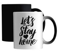 Let's Stay Home Love Heart Tasse magique en céramique Blanc