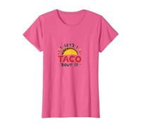 Let's Taco 'Bout It Funny Mexican Food Lover T-Shirt, Femme, Rose chiné, XXL
